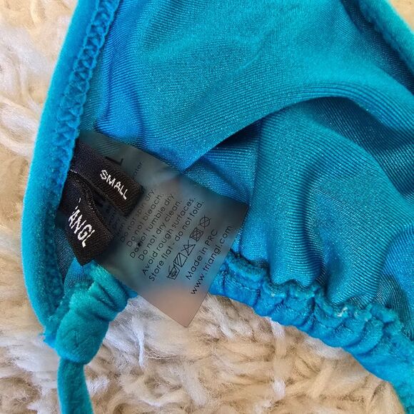 TRIANGL Womens Teal Velvet Bikini Set Size Small - Picture 3 of 6